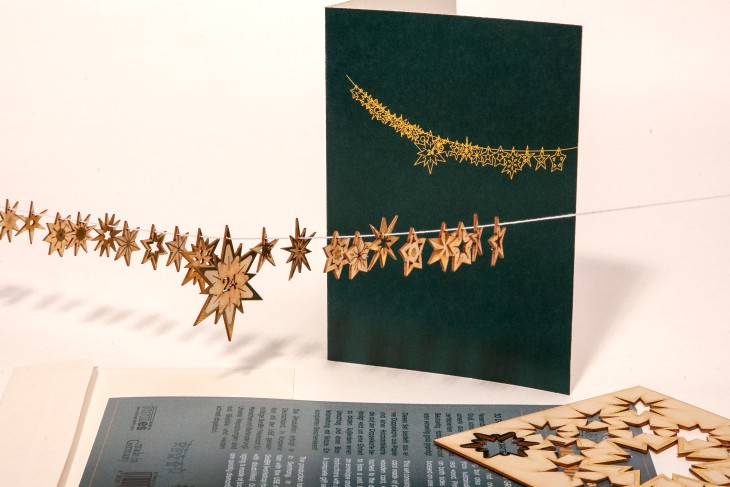 24 Sterne gold – 3D Deko Grußkarte