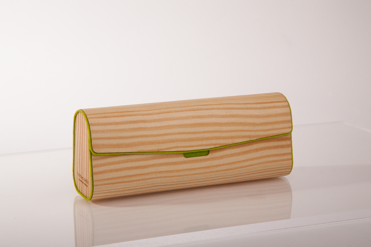Brillenetui aus Holzfurnier - Kiefer Grün