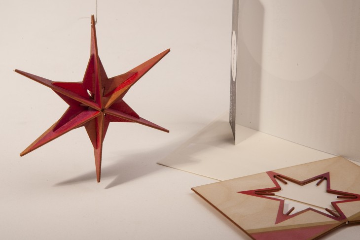 Stern rot A4 - 3D Deko Bastelbogen