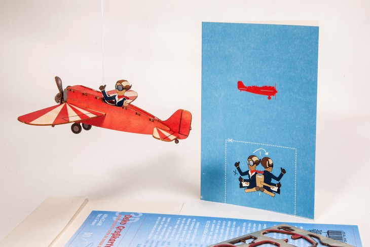 Flugzeug– 3D Deko Grußkarte